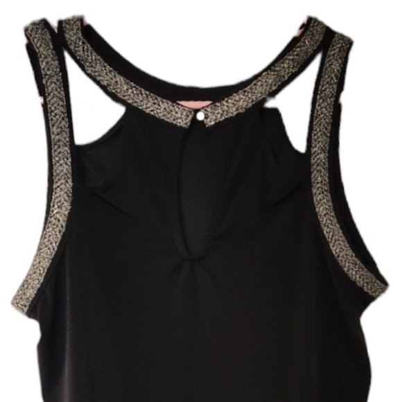 Maurices size Large Black tank with embroidered straps and mesh front overlay - Picture 5 of 5